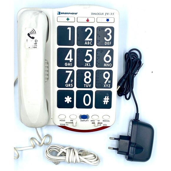 Clarity JV35W 76557.101 50dB Phone Large White Keys - Picture 1 of 5